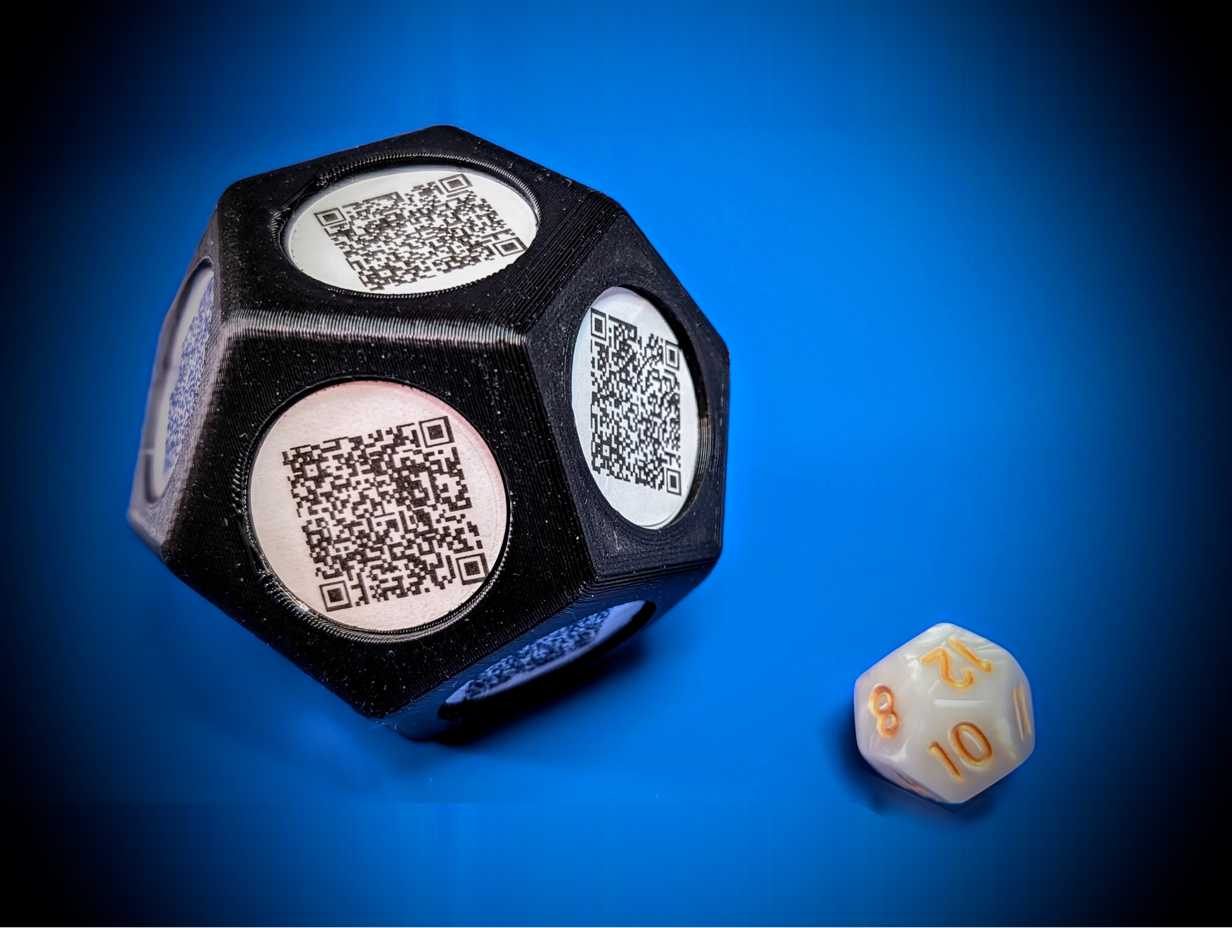Dodecahedron with QR/NFC faces
